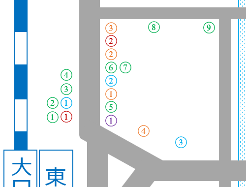 大口駅東口駅前／神之木町店舗地図