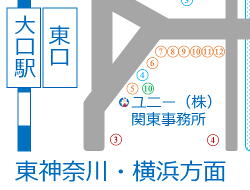 大口駅東口駅前／入江店舗地図