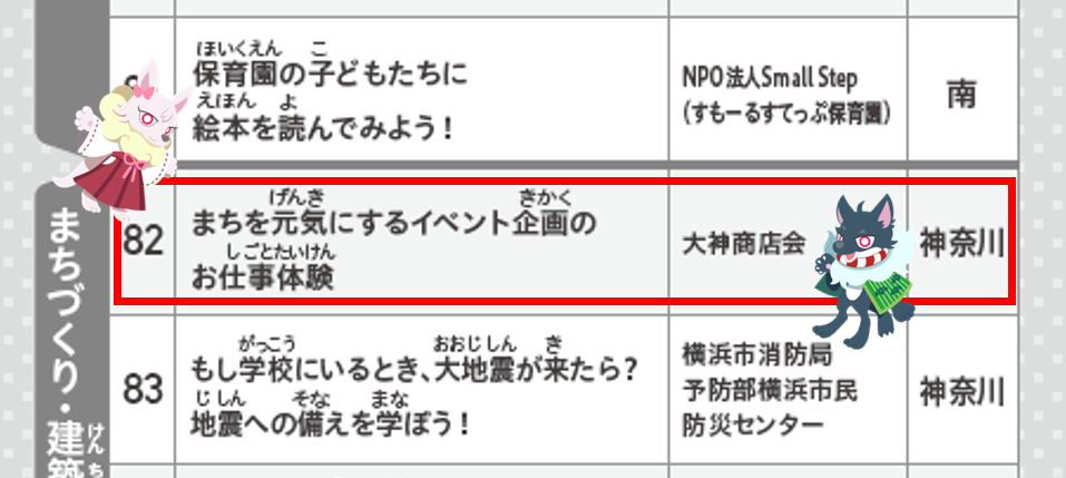 まちを元気にするイベント企画のお仕事体験