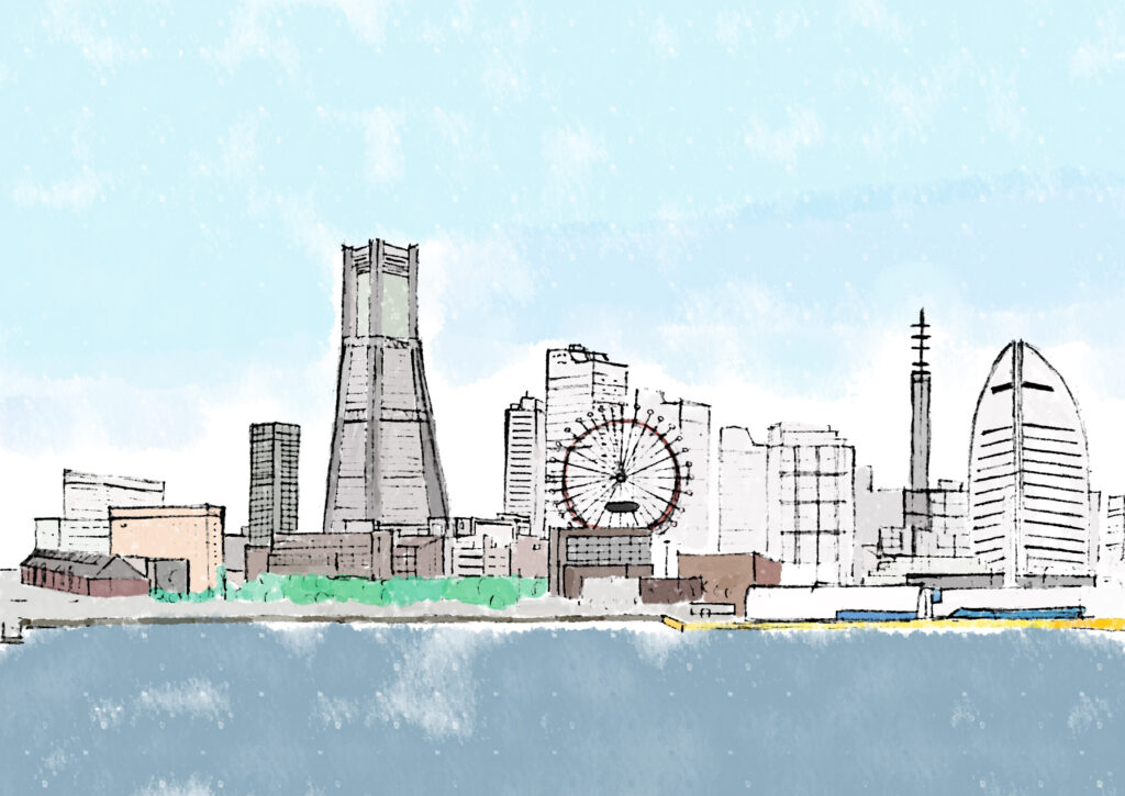 横浜みなとみらい風景絵
